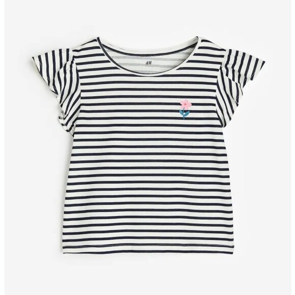 h&m Flutter Sleeve Jersey Top - Picture 2 of 4